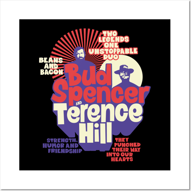 Bud Spencer and Terence Hill Illustration - A Tribute to the Dynamic Duo Wall Art by Boogosh